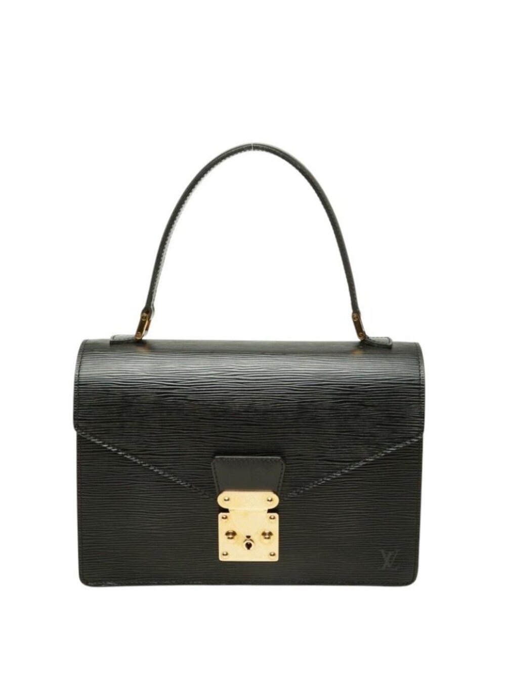 Louis Vuitton Epi Concorde Handbag Top Handle Noir Black Leather
